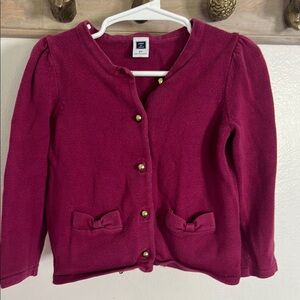 Kids Burgundy Cardigan with Gold Buttons